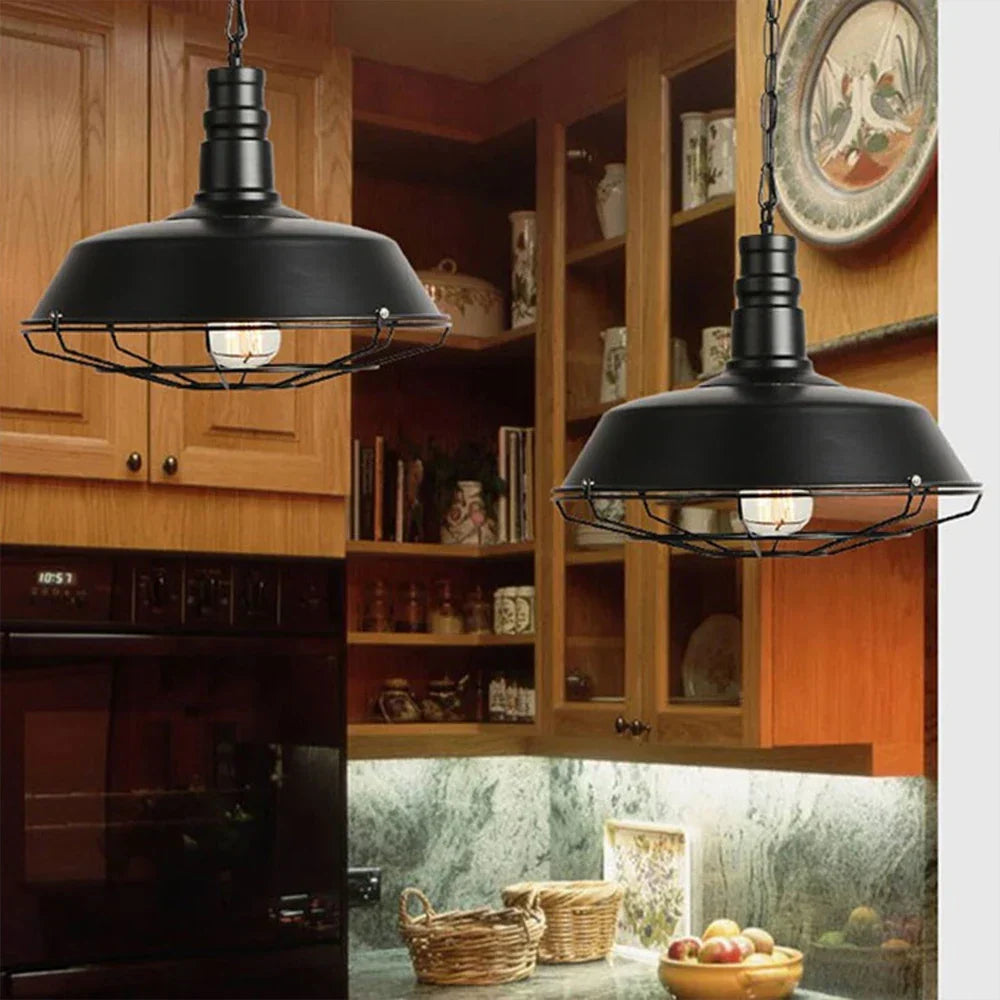 DecorBites™ Iron Pendant Lights Vintage Retro Industrial Dining Room Bar Cafe Lamps E27