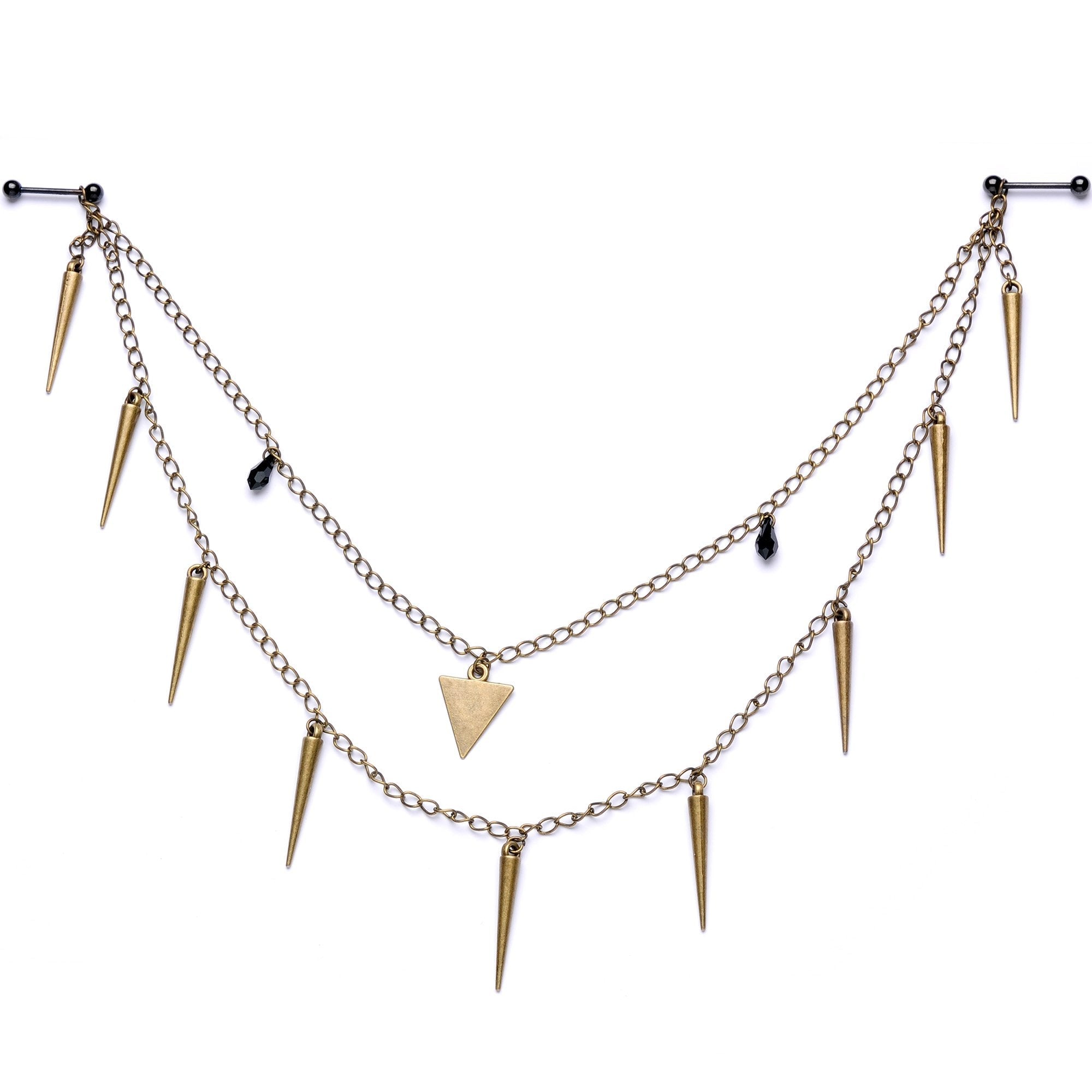 Handcrafted Warrior Drop Nipple Chain Created with Crystal
