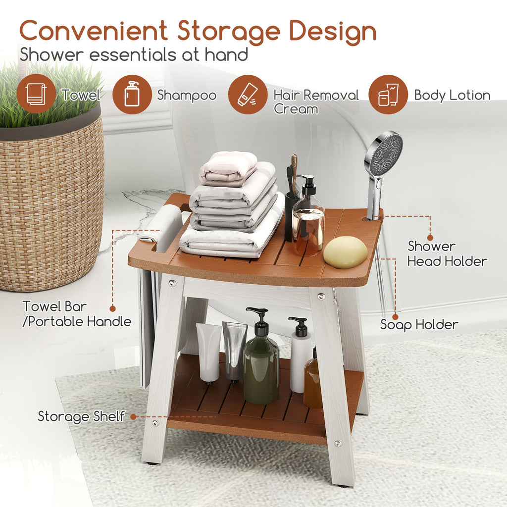 HIPS Shower Bench Seat with Handle Shower Head