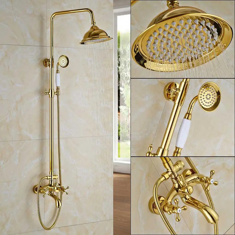 DecorBites™ Dual Handle Rainfall Shower System with Sliding Bar - Wall Mounted Bathroom Mixer