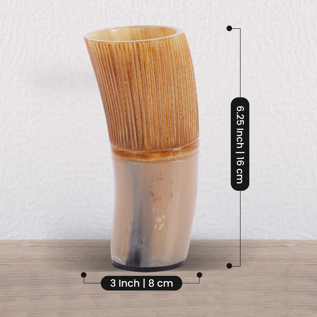 Handmade Ox Horn Drinking beer Glass for Whiskey,  8.-10 oz