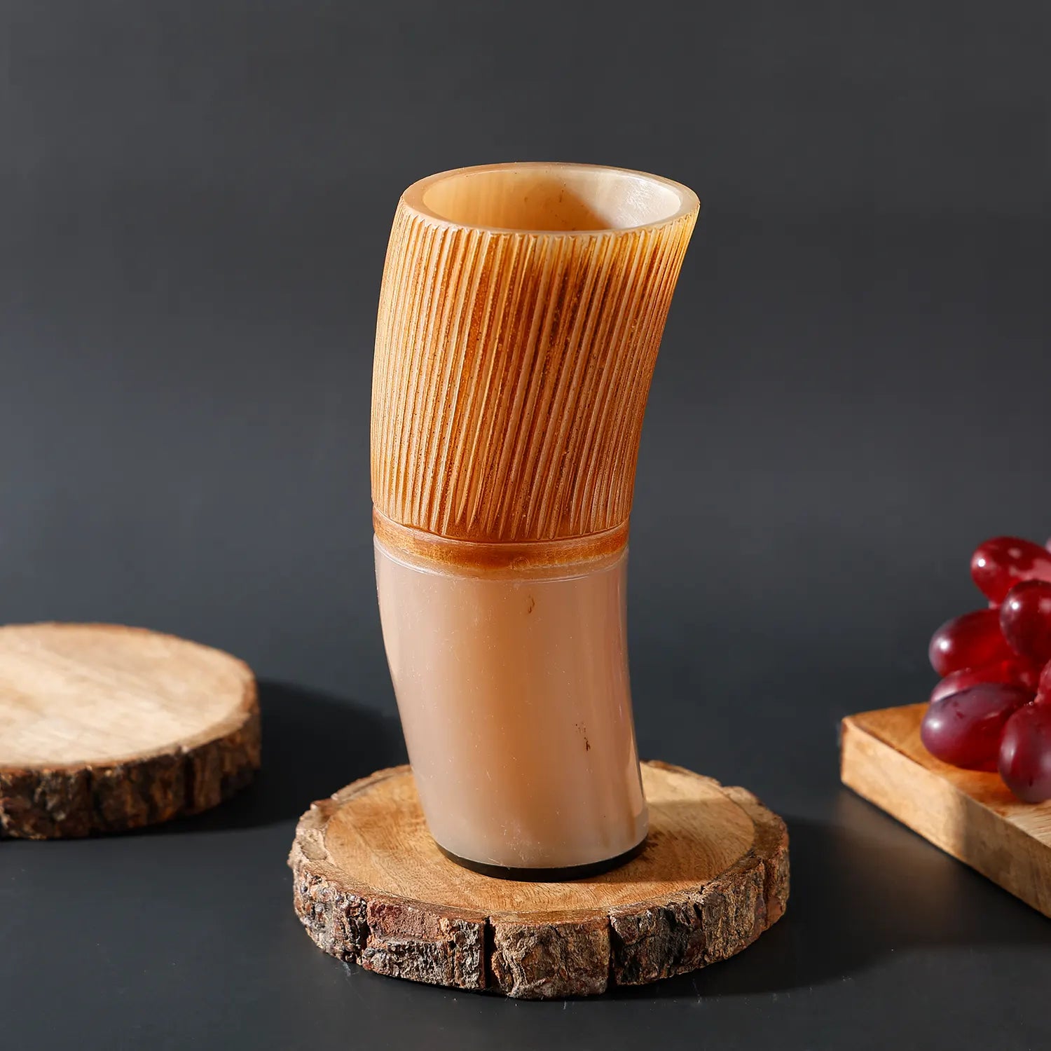 Handmade Ox Horn Drinking beer Glass for Whiskey,  8.-10 oz