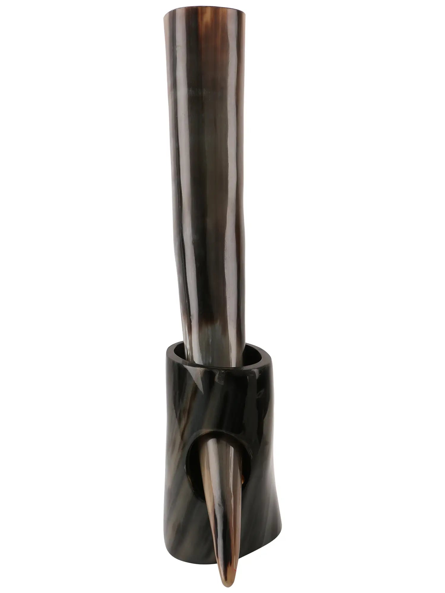 Real Ox Horn Drinking Horn with Stand 16 oz Beer Mug Gift