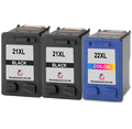 U.S. Remanufactured for HP 21XL 2 Black / HP 22XL 1 Color 3-Pack Ink Cartridges