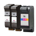 U.S. Remanufacturedfor HP 45 2 Black / 78 1 Color 3-Pack Ink Cartridges