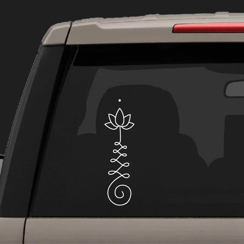 Unalome Lotus Swirl Decal | Vinyl Sticker for Car, Laptop, and Bottle