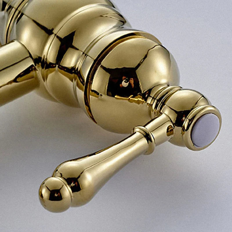 Luxury Shower Bathroom Accessories Set, Towel Ring, Paper Holder, Coat Hook, Toilet Brush, Polished Gold, Bath Hardware