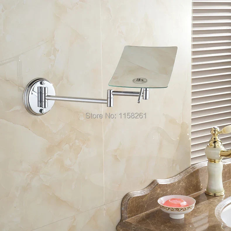 DecorBites™ 3X Magnifying Wall Makeup Mirror for Bathroom with Folding Arm - Lady Square