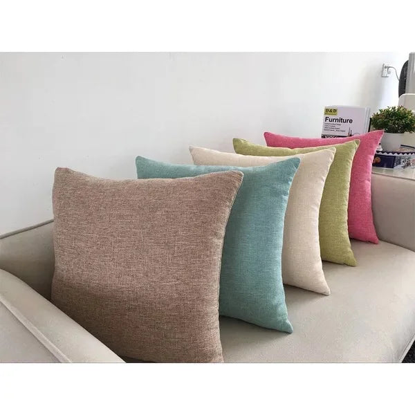 DecorBites™ Ivory Sofa Cushion Cover Solid Basic 30x50cm - 60x60cm