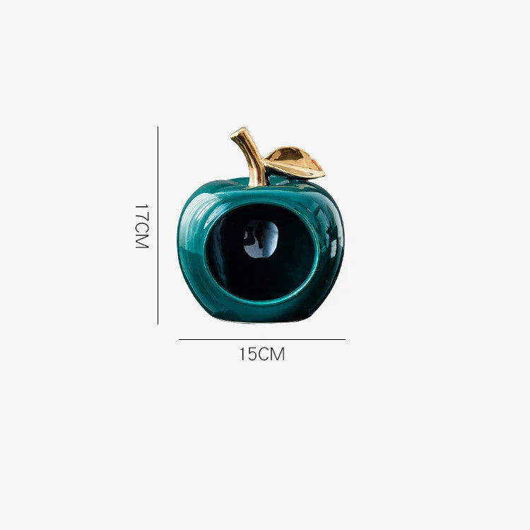 DecorBites™ Gold-plated Ceramic Apple Storage Box for Home Decor and Organization