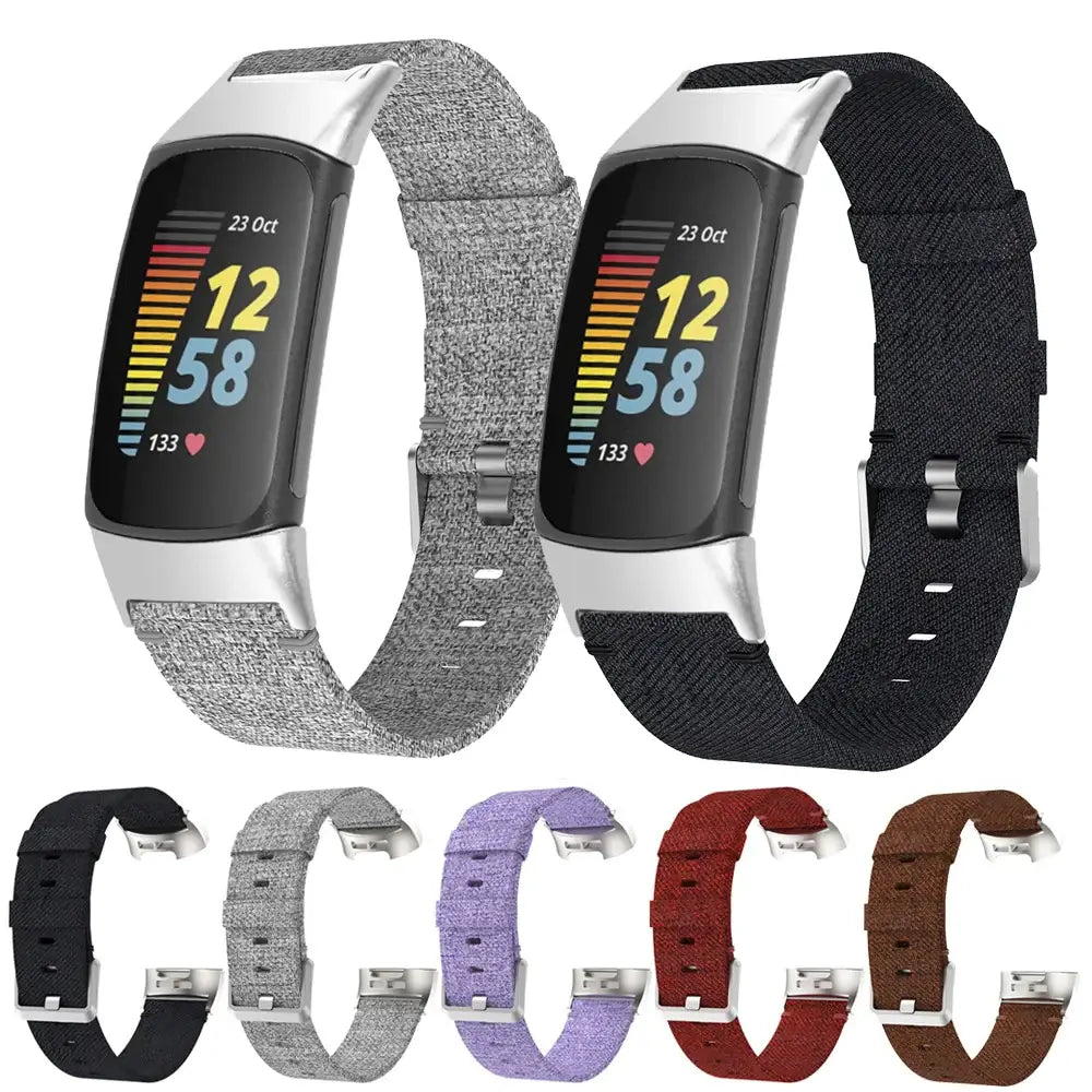 Fitbit Charge 5 6 Nylon Band - Durable Comfortable Strap