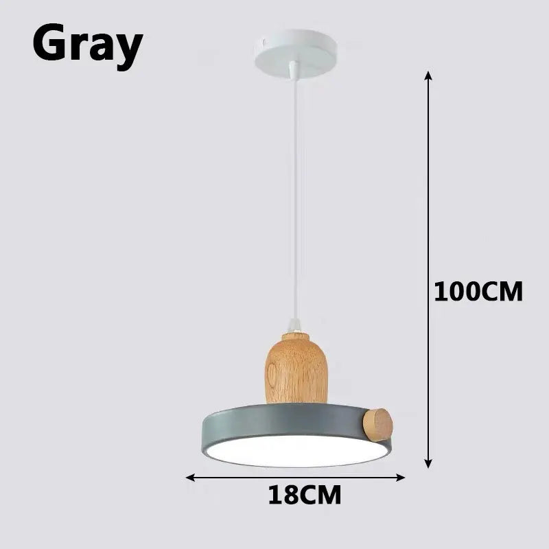 DecorBites™ LED Wood Iron Pendant Light for Study, Bedside - Nordic Modern Design