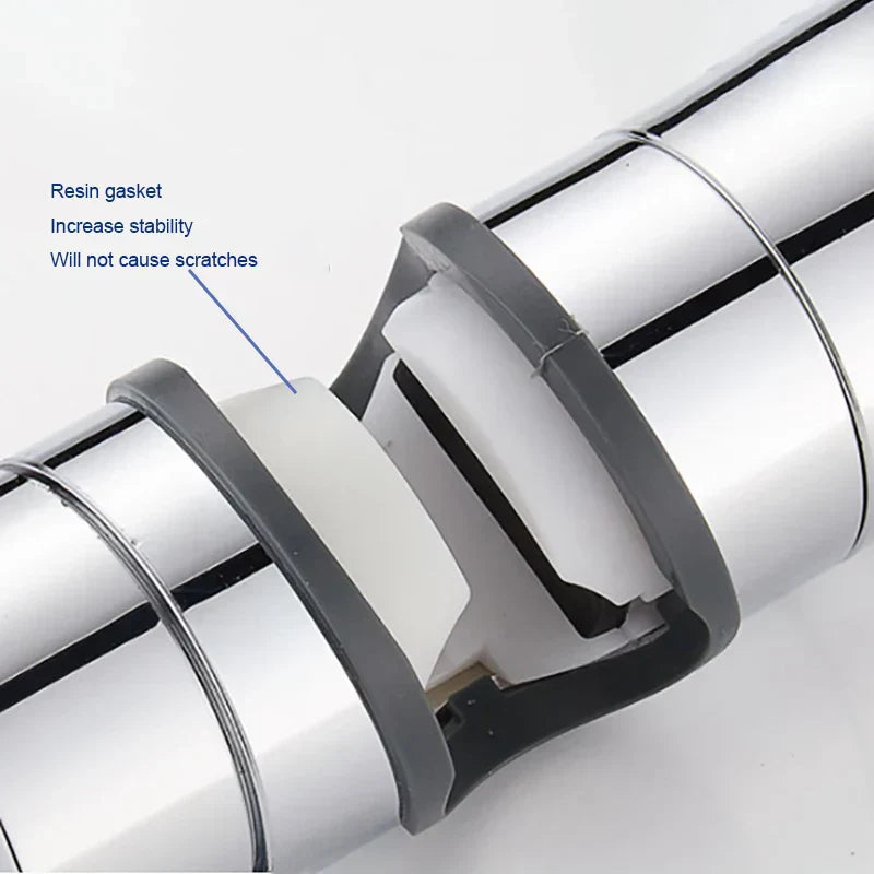 DecorBites™ Adjustable Slider Shower Head Holder Bracket Chrome Mounting Accessory