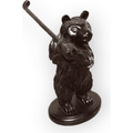 Hand Carved Golfing Bear Statue