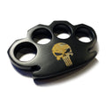 Sylo Engraved Black Steel Brass Knuckle – Handmade EDC with Leather Belt Case