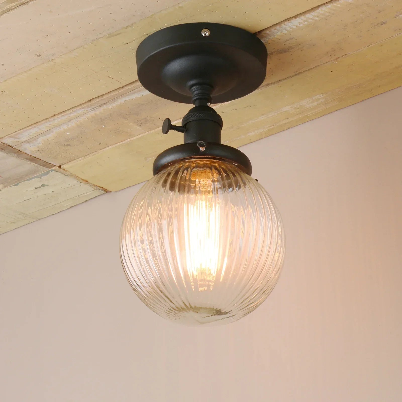 DecorBites™ Glass Globe Semi Flush Mount Ceiling Light Fixture