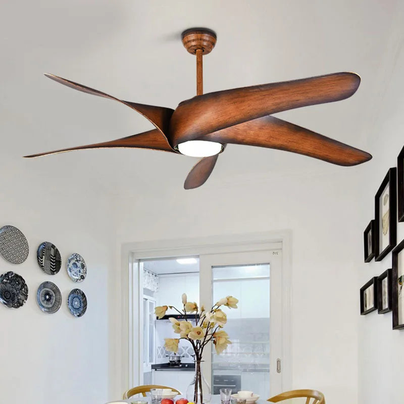 DecorBites™ 60" Brown Blades Ceiling Fan with Remote Control and LED Light
