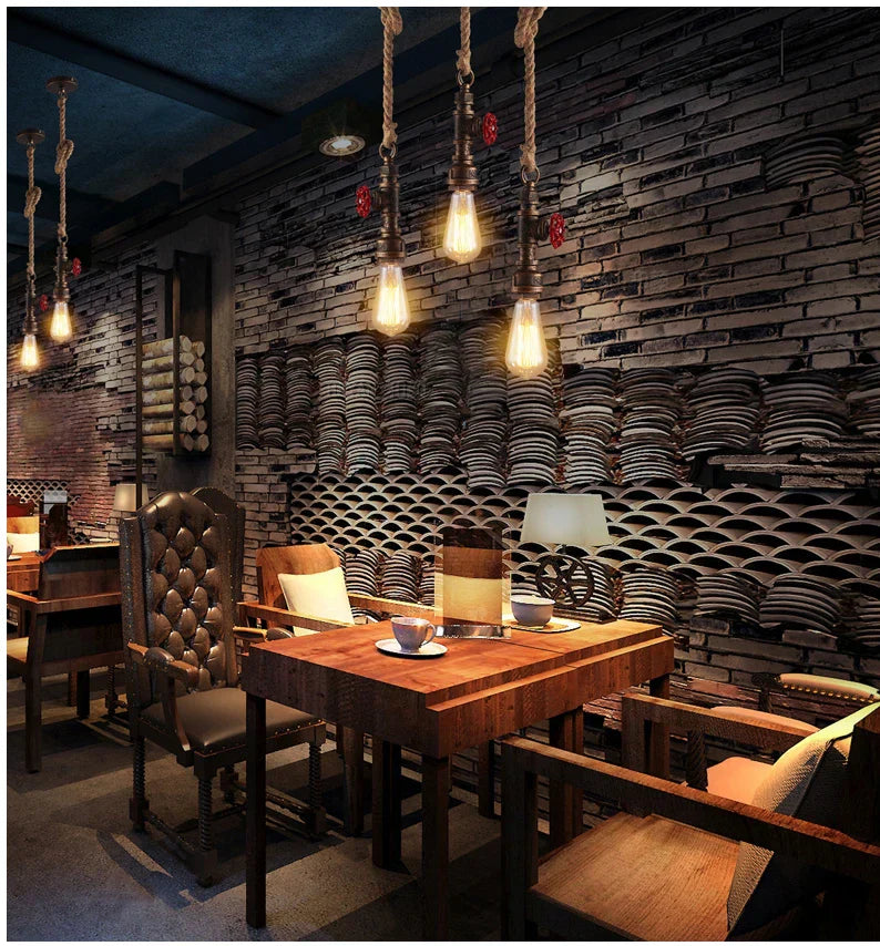 DecorBites™ Industrial Retro Loft Pendant Light Water Pipe Ceiling Lamp