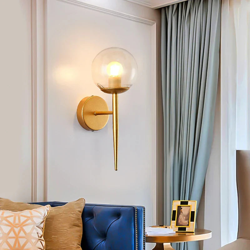 DecorBites™ Glass Ball LED Wall Lights for Bedroom Passage Corridor, E27 Sconces