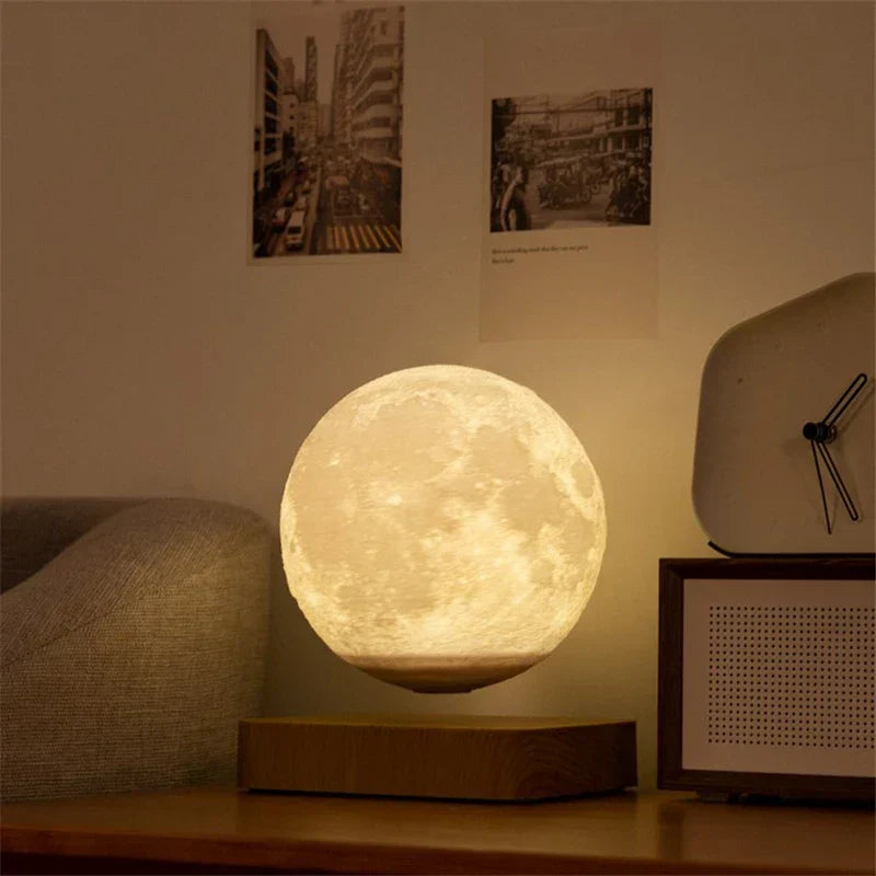 DecorBites™ Levitating Moon Lamp: LED Touch Night Light for Bedroom Decor & Gift