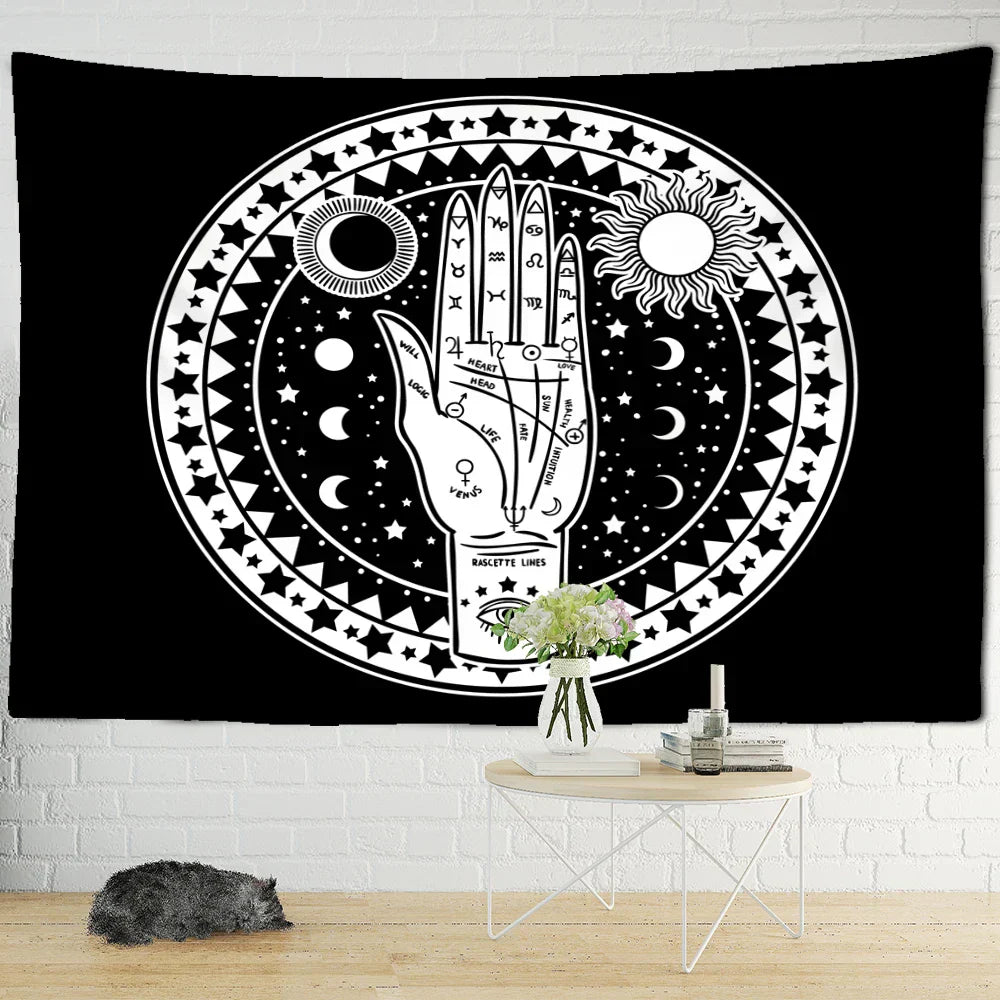 DecorBites™ Black Cat Psychedelic Tapestry Wall Hanging for Home Decor