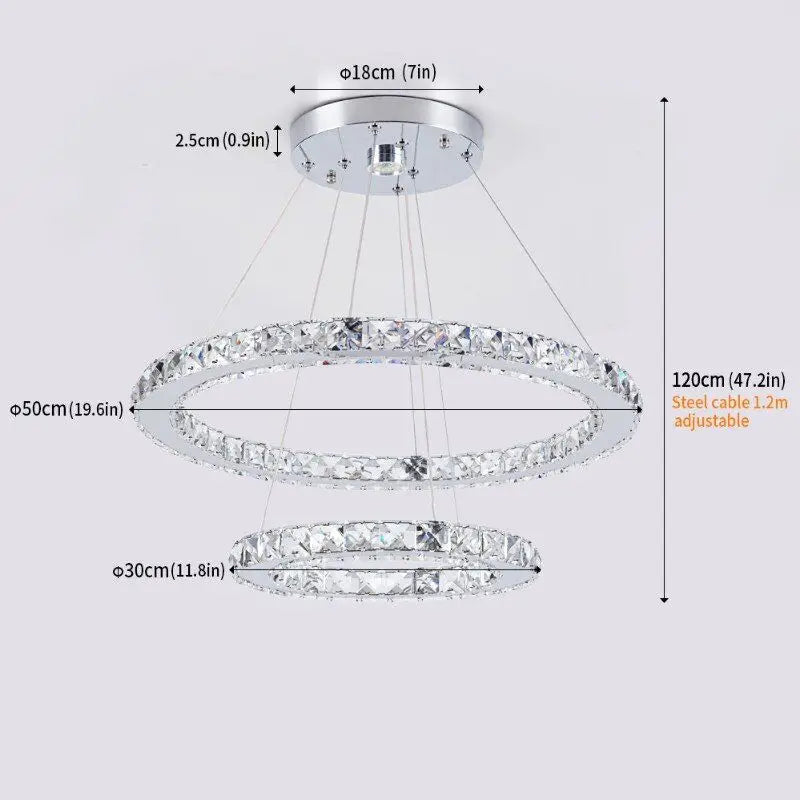 DecorBites™ Crystal Triangle Chandelier: Modern K9 Pendant Light for Living & Dining Room