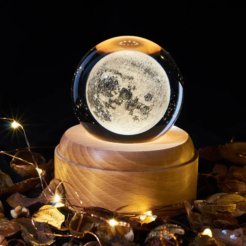 DecorBites™ Crystal Ball Night Light USB Music Box Universe Globe 3D Lamp