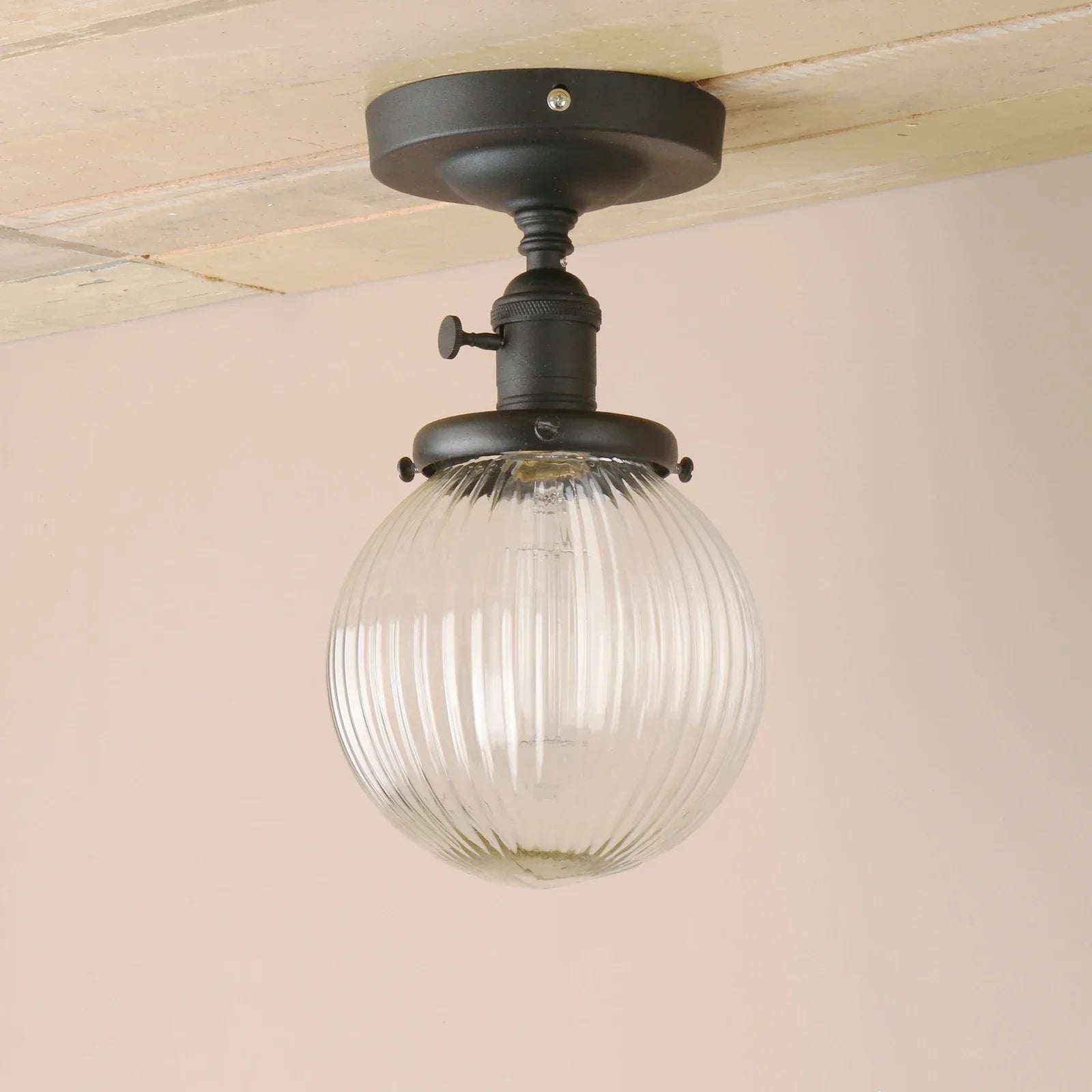 DecorBites™ Glass Globe Semi Flush Mount Ceiling Light Fixture