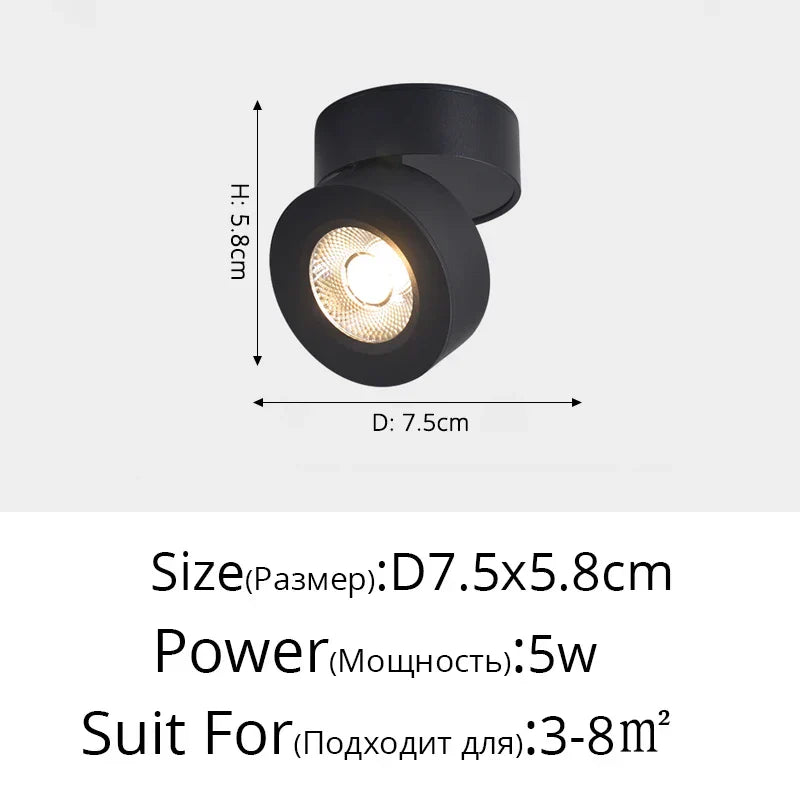 DecorBites™ LED Adjustable Angle Spotlight Ceiling Lights for Background Wall and Aisle