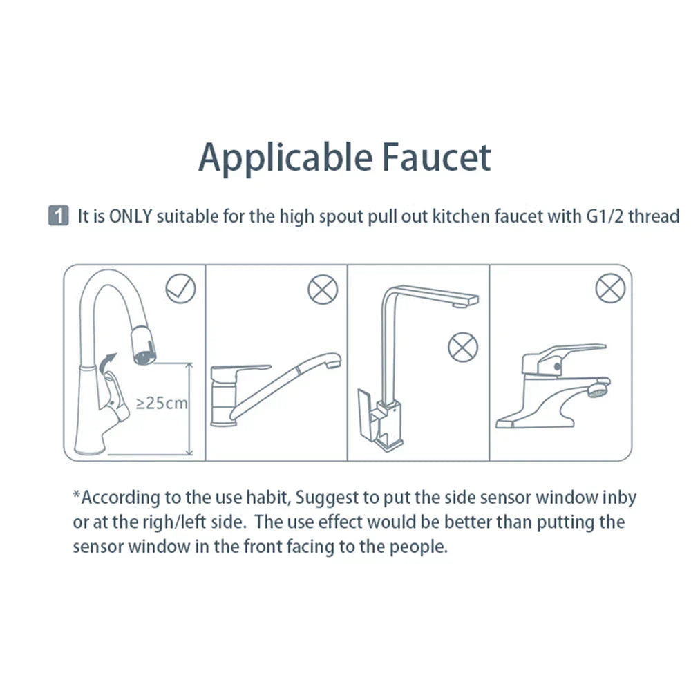 DecorBites™ Intelligent Faucet Sensor Mixer for Bathroom Kitchen - Water-Saving Red Light Adapter