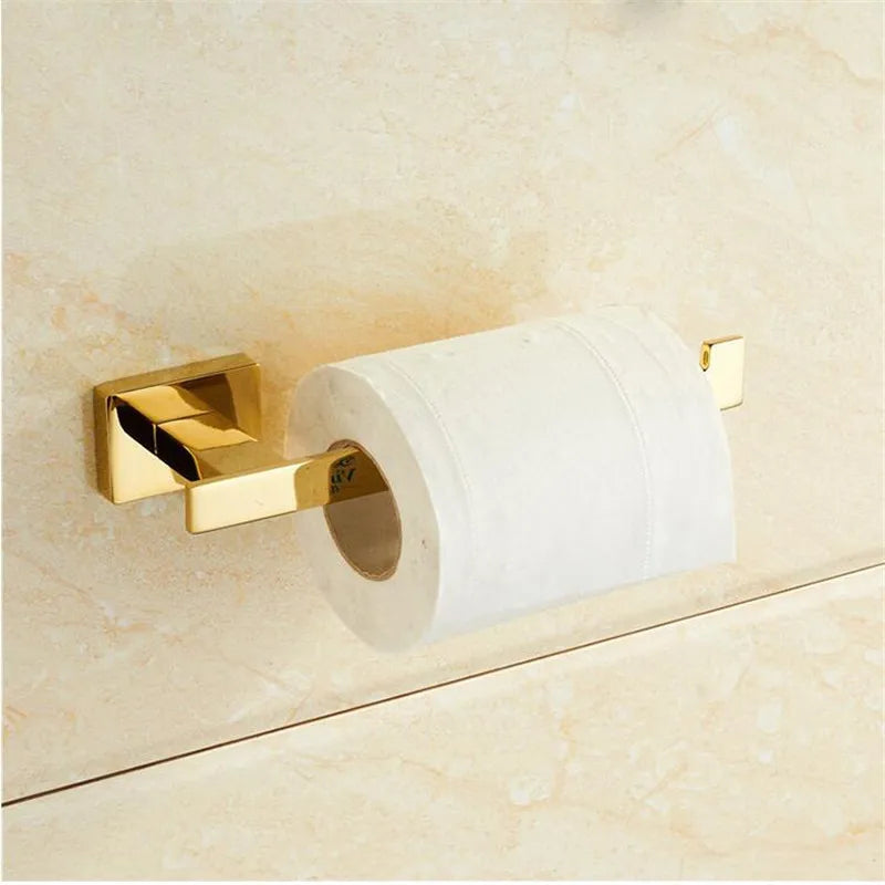 DecorBites™ Gold Towel Ranger: Brass Wall Mounted Bathroom Accessory Rack