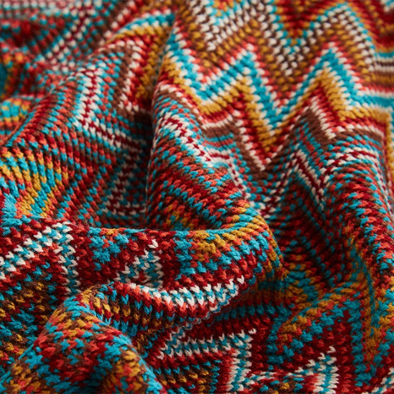 DecorBites™ Geometric Aztec Baja Blanket - Boho Decor Sofa Cover & Throw