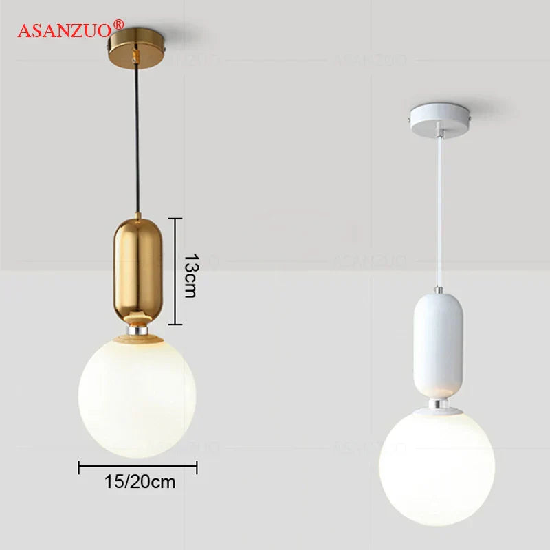 DecorBites™ Glass Ball LED Bedside Pendant Lamp