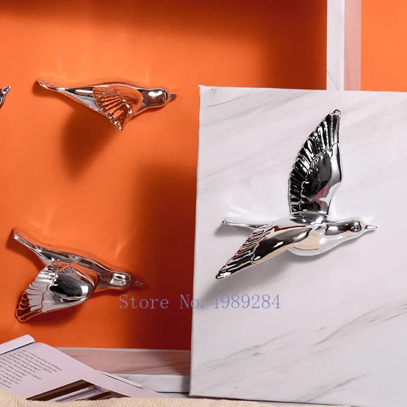 DecorBites™ Golden Bird Wall Hanging Modern Decor Pigeon Accessory