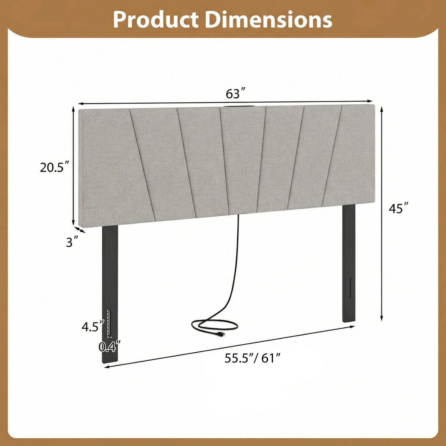 Headboard for Queen and Full Size Bed Geometric Upholstered Head Board