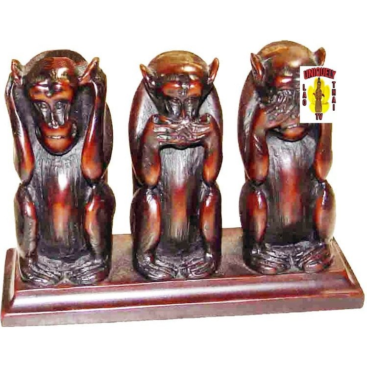 Cast Resin Hear-Say-See No Evil Monkeys