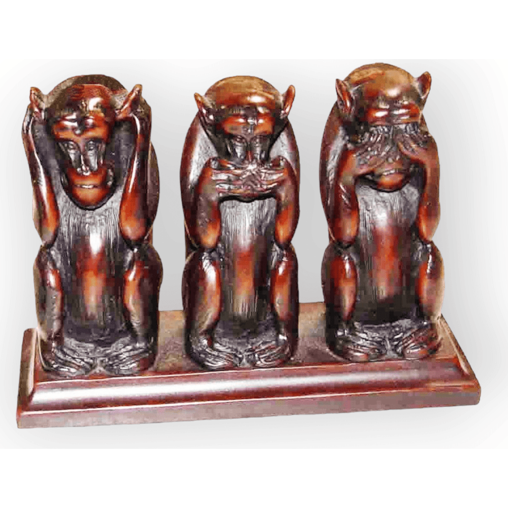 Cast Resin Hear-Say-See No Evil Monkeys