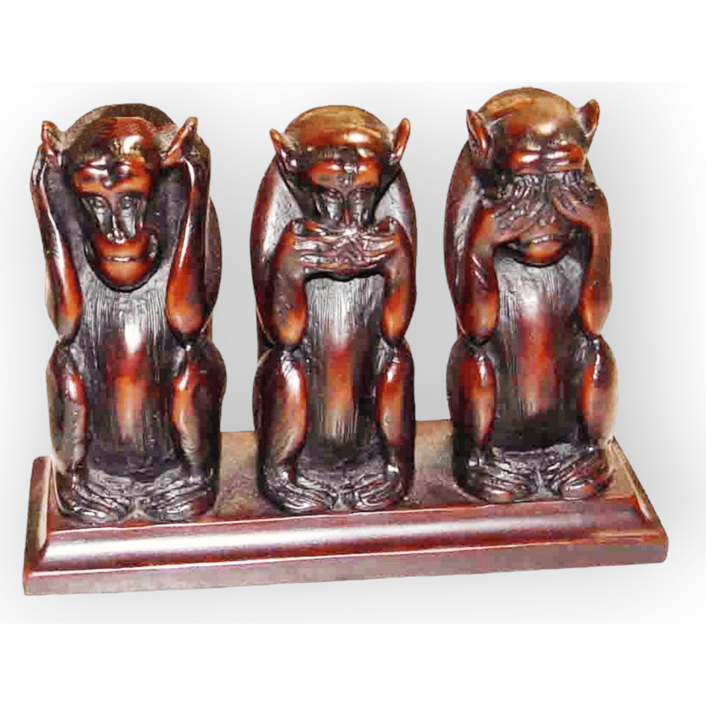 Cast Resin Hear-Say-See No Evil Monkeys