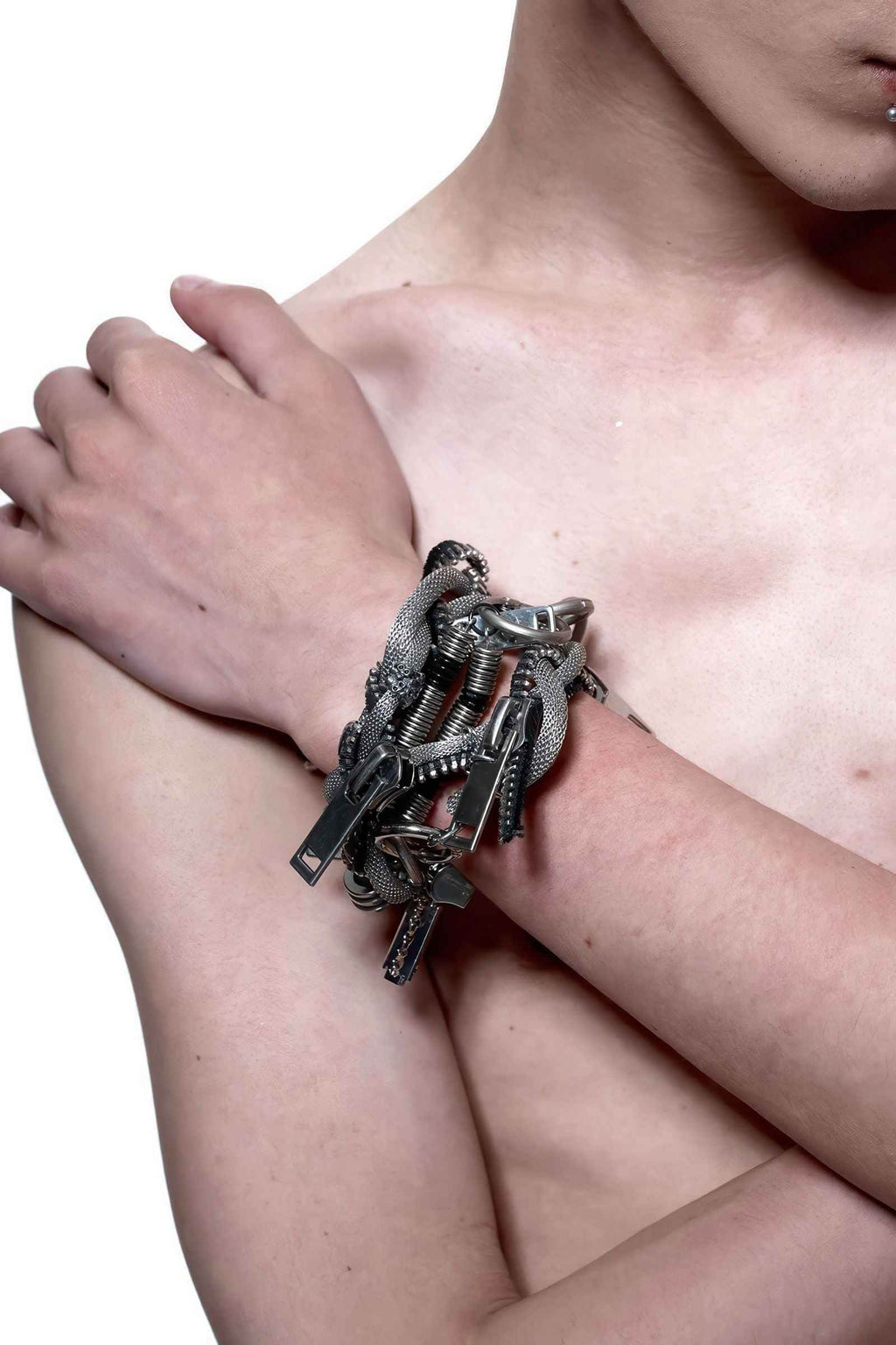 Heavy-Duty Multi-Wear Metal Mechanic Necklace - Futuristic Design