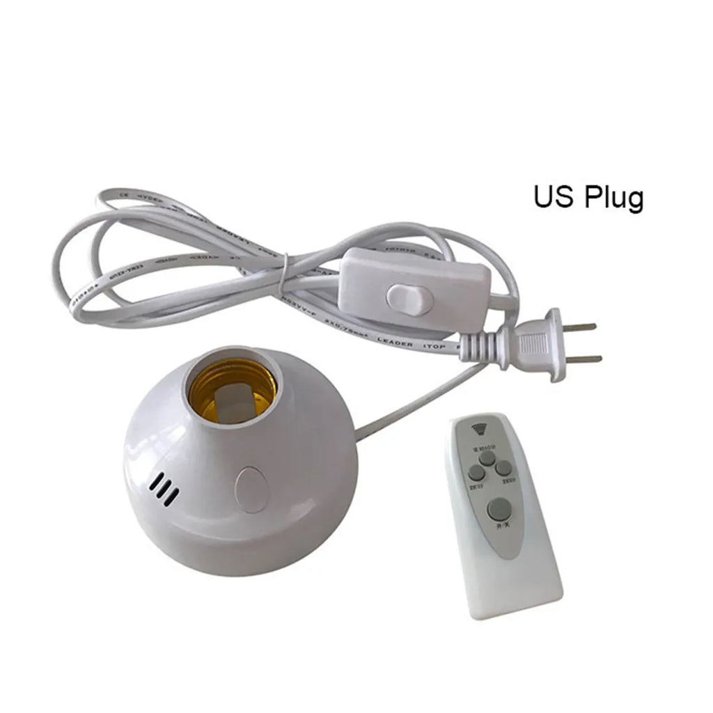 DecorBites™ E27 LED Lamp Base with Timer, Wireless Screw Socket for Home Bedroom
