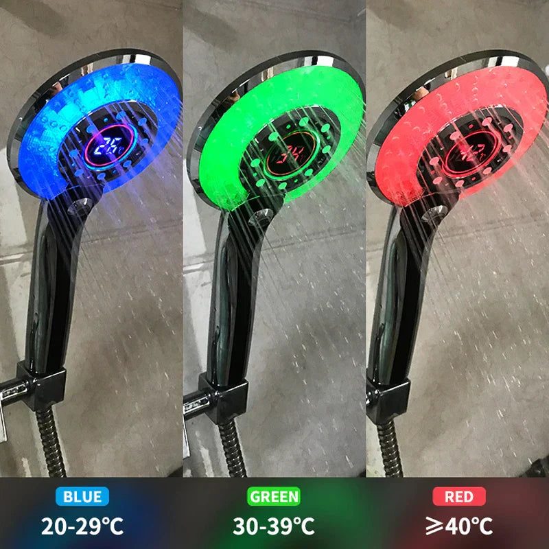DecorBites™ LED Light Shower Head with Digital Temperature Control
