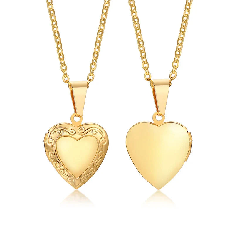 Heart Photo Locket Necklace for Women | Openable Stainless Steel Promise Jewelry