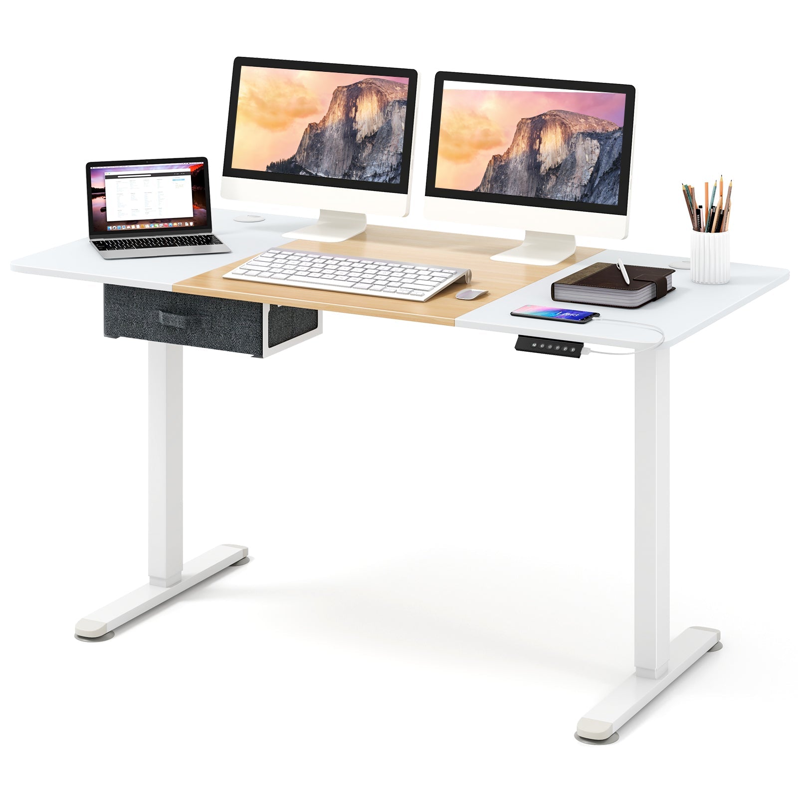 Height Adjustable Electric Standing Desk with USB Charging Port