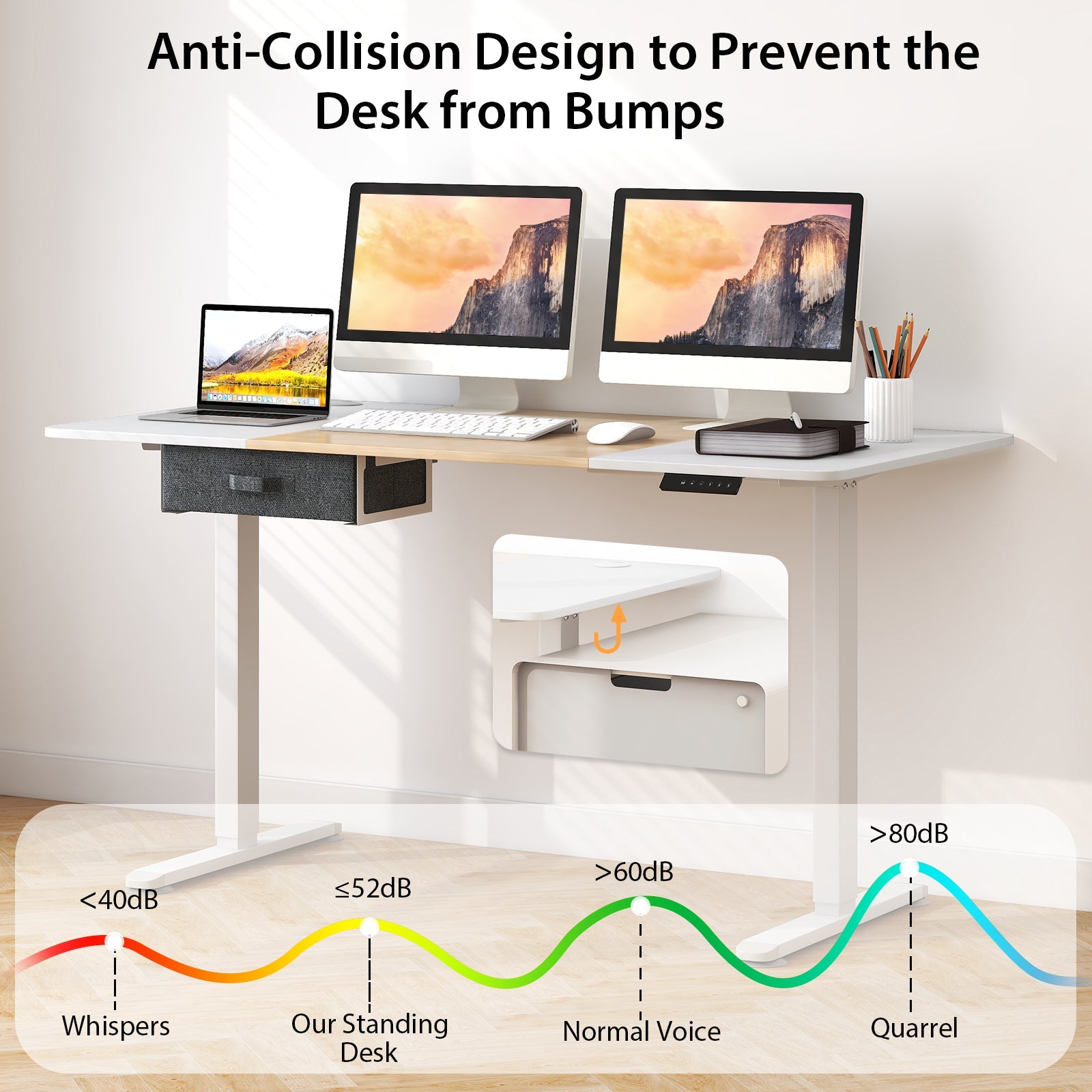 Height Adjustable Electric Standing Desk with USB Charging Port