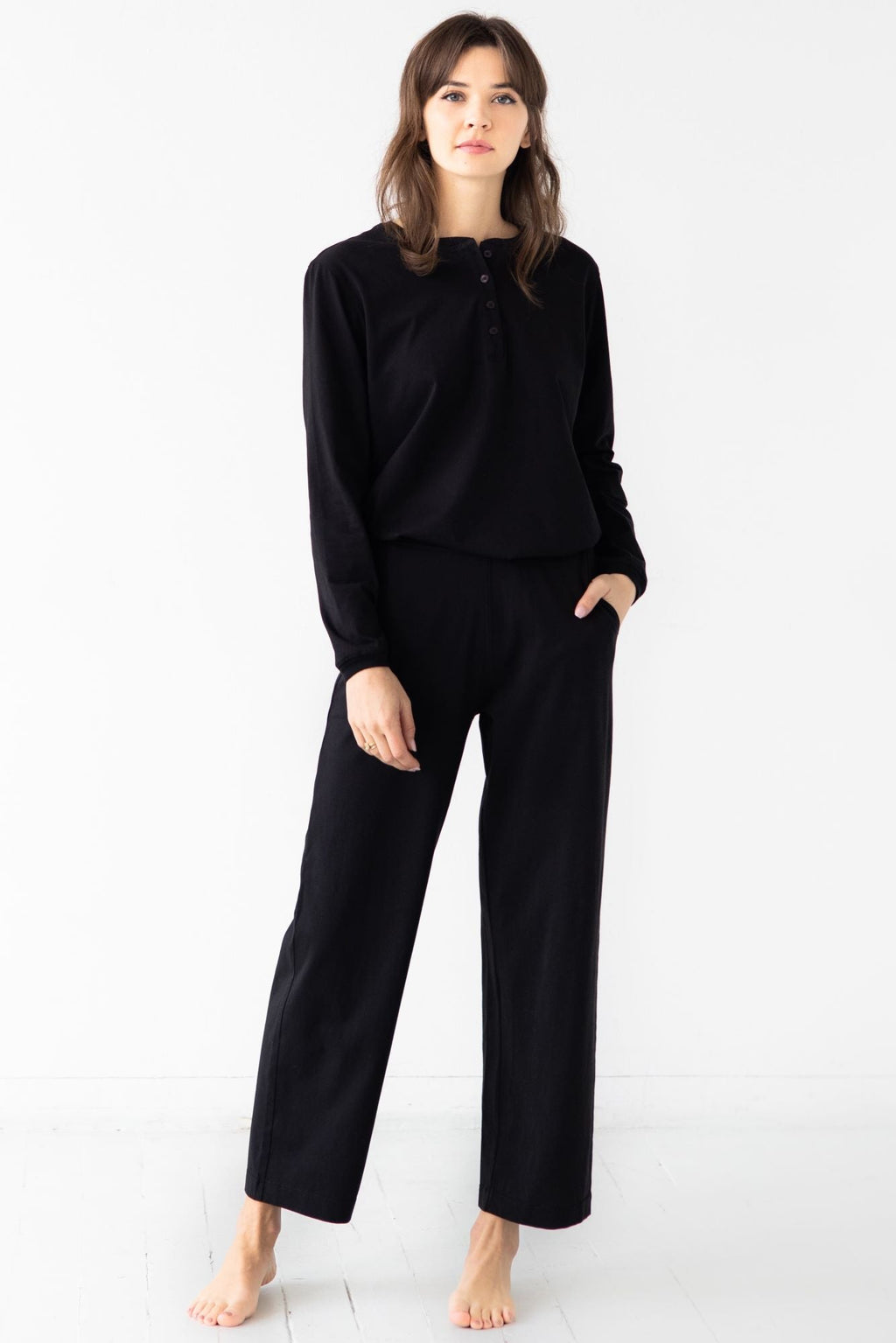 Straight Leg Pants in Pima Cotton