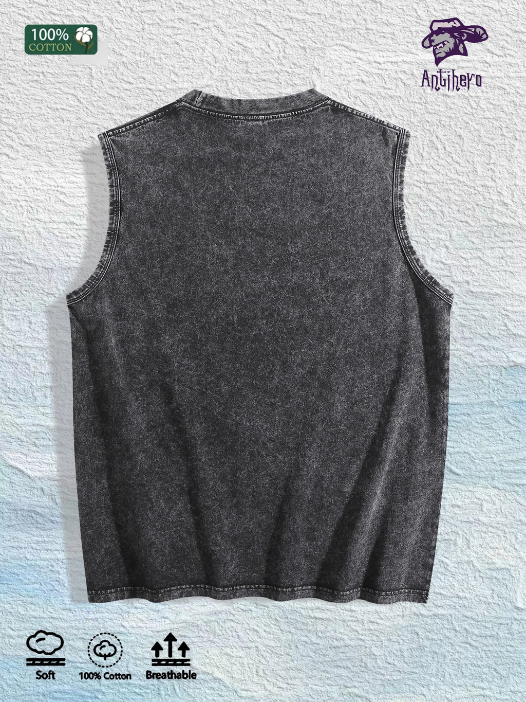 GODS GIFT PRESENT  Graphic Washed Vest US Warehouse 3 Colors Cotton Tank