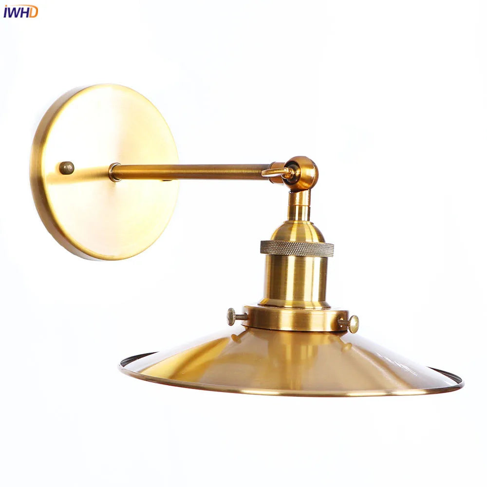 DecorBites™ Antique Gold Rustic LED Wall Light for Home Decor