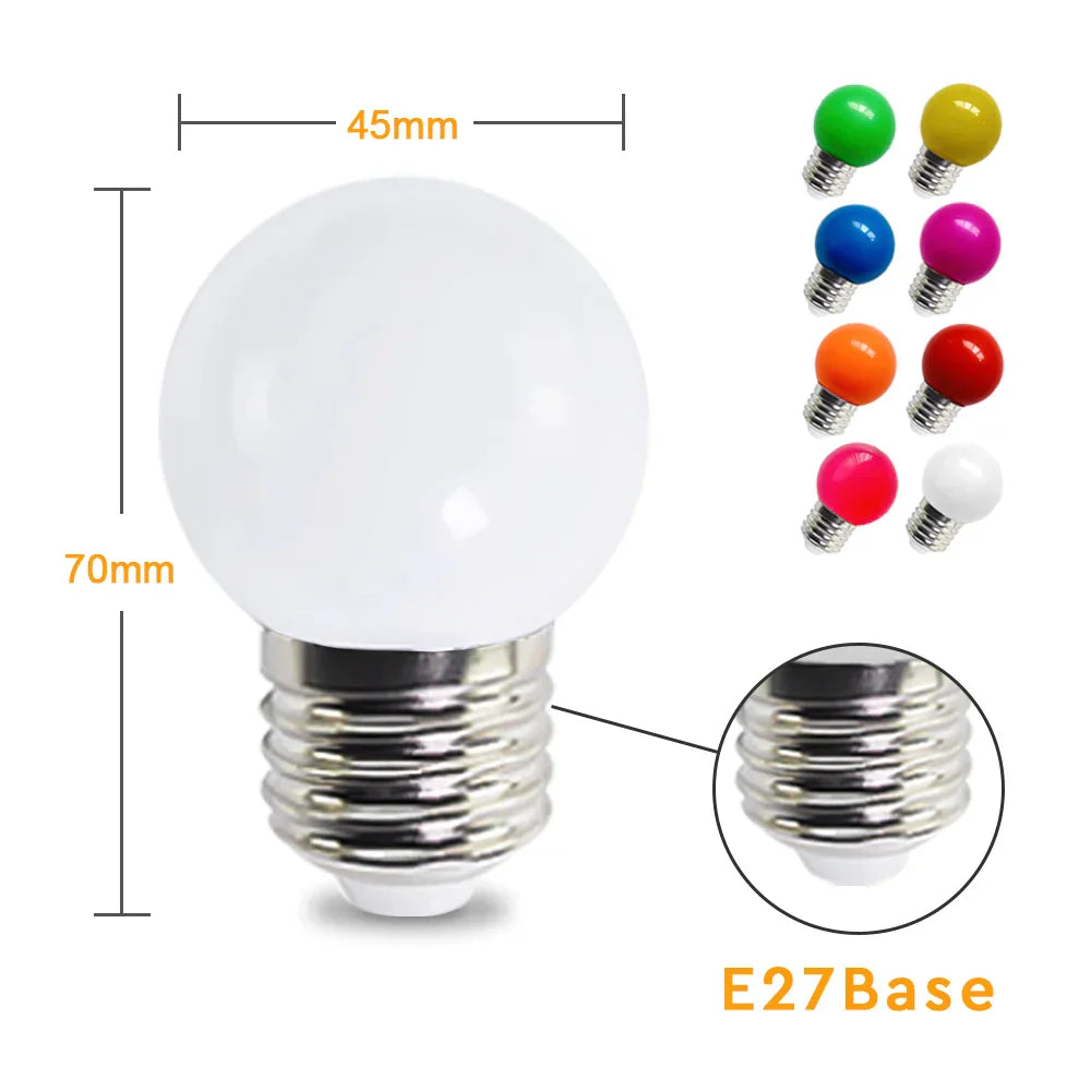 DecorBites™ G45 White String Lights: Waterproof Outdoor Mini Bulbs, Warm White 2700K