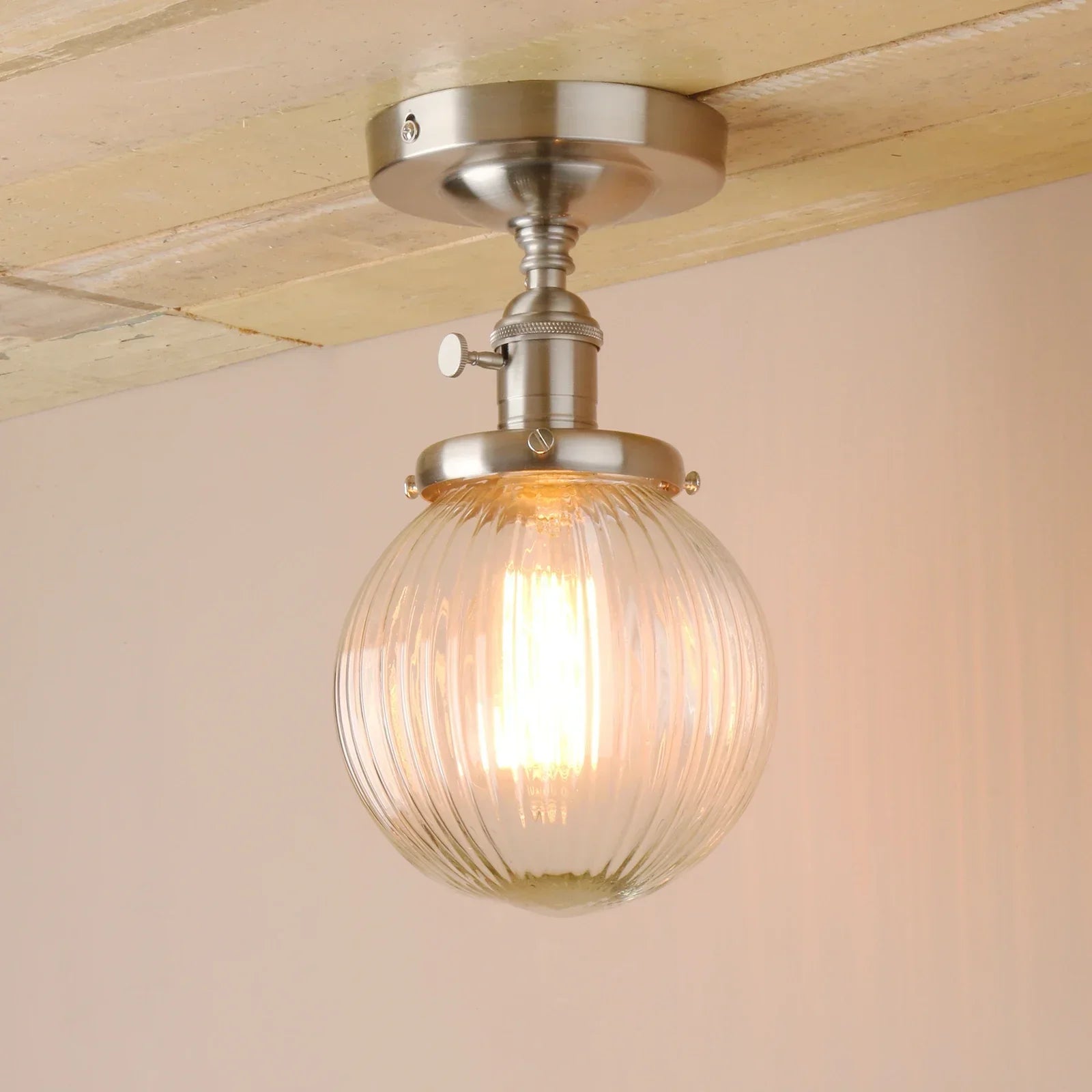 DecorBites™ Glass Globe Semi Flush Mount Ceiling Light Fixture
