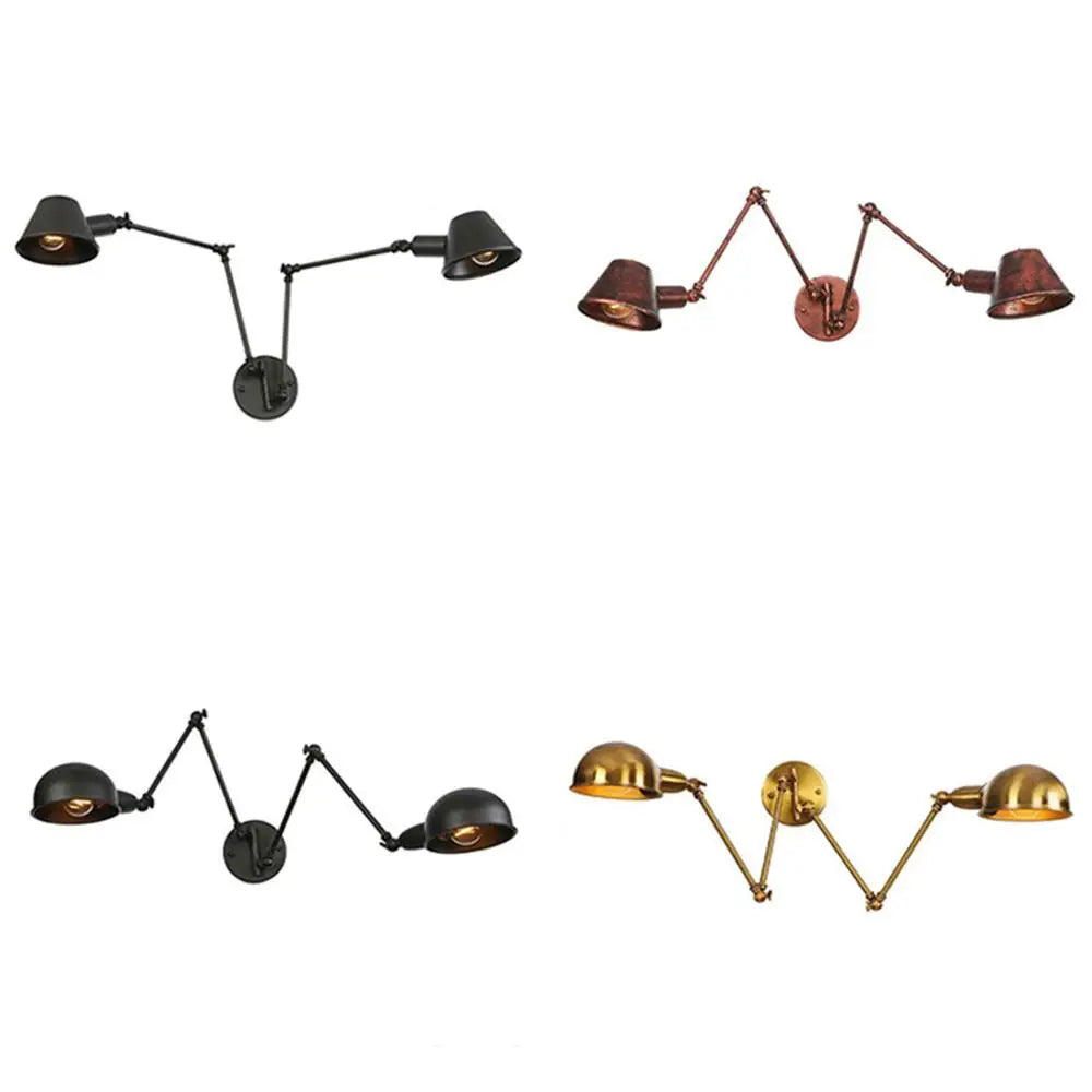 DecorBites™ Double Swing Arm Wall Lights Bedside Sconce E27 Lighting Decor